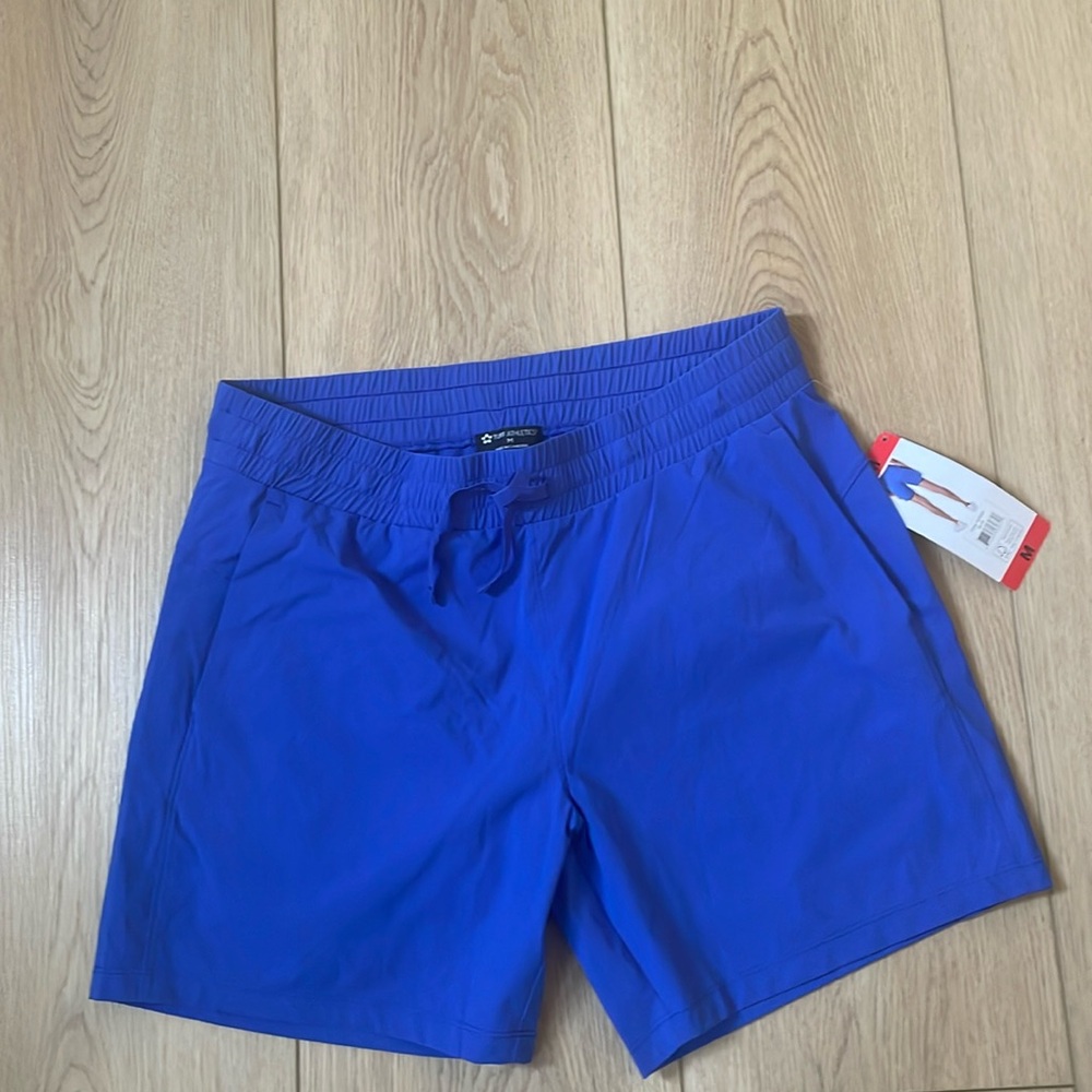 Tuff Athletics blue lightweight shorts with 2 front pockets, medium, with tags